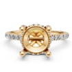 Hidden Halo French U Cut Pave Semi Mount Diamond Engagement Ring 14k Yellow Gold 0.6Ct - javda.com 