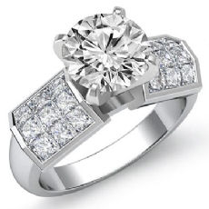Invisible 4 Prong Setting diamond Hot Deals 18k Gold White