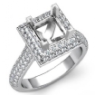 1.4Ct Diamond Engagement Princess Ring Platinum 950 Halo Semi Mount - javda.com 