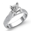 Halo Diamond Engagement Round Semi Mount Ring Platinum 950 1.45Ct - javda.com 