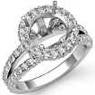 1.4Ct Diamond Engagement Ring Round Semi Mount 14k Gold White Halo Pave Setting