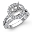 Diamond Engagement Ring Round Semi Mount Platinum 950 Halo 1.4Ct - javda.com 