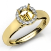 Halo Pave Setting Round Diamond Engagement Semi Mount Ring 14k Yellow Gold 0.2Ct - javda.com 