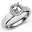 Halo Pave Setting Round Diamond Engagement Semi Mount Ring 14k White Gold 0.2Ct - javda.com 