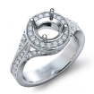 Diamond Engagement Halo Pave Set Ring Round Semi Mount 14k White Gold 0.45Ct - javda.com 