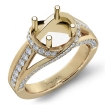 Diamond Engagement Ring 14k Yellow Gold Round Semi Mount Pave Set Band 0.9Ct - javda.com 