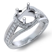 Diamond Engagement Ring 14k White Gold Round Semi Mount Pave Set Band 0.9Ct - javda.com 