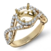 Halo XOXO Diamond Engagement Ring 14k Yellow Gold Round Semi Mount Band 0.9Ct - javda.com 