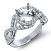 Halo XOXO Diamond Engagement Ring 14k White Gold Round Semi Mount Band 0.9Ct - javda.com 