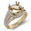 Halo U Cut Prong Diamond Engagement Ring Round Semi Mount 18k Yellow Gold 1Ct - javda.com 