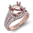 Halo U Cut Prong Diamond Engagement Ring Round Semi Mount 14k Rose Gold 1Ct - javda.com 