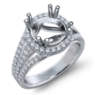 Halo U Cut Prong Diamond Engagement Ring Round Semi Mount 14k White Gold 1Ct - javda.com 