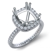 Diamond Engagement Halo French Cut Ring Cushion Semi Mount 14k White Gold 0.75Ct - javda.com 