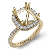 Diamond Engagement Halo French Cut Ring Cushion Semi Mount 14k Yellow Gold 0.75Ct - javda.com 