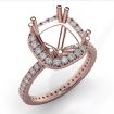 Diamond Engagement Halo French Cut Ring Cushion Semi Mount 14k Rose Gold 0.75Ct - javda.com 