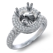 Halo Pave Set Diamond Engagement Round Semi Mount 14k White Gold Ring 1.25Ct - javda.com 