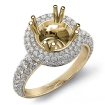 Halo Pave Set Diamond Engagement Round Semi Mount 14k Yellow Gold Ring 1.25Ct - javda.com 