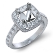 1.1Ct Halo Pave Diamond Engagement Cushion Semi Mount Ring 14k White Gold Band - javda.com 