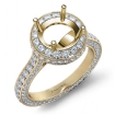 Round Diamond Engagement Ring Pave Semi Mount 14k Yellow Gold Wedding Band 1.9Ct - javda.com 