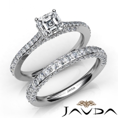 Circa Halo Bridge Bridal Set diamond Ring 14k Gold White
