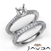 Cushion Cut Diamond Engagement Semi Mount Bridal Set Ring 18k White Gold 1.65Ct - javda.com 