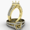 Halo Prong Round Diamond Gorgeous Engagement Semi Mount Ring 14k Yellow Gold 0.75Ct - javda.com 