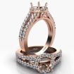 Halo Prong Round Diamond Gorgeous Engagement Semi Mount Ring 14k Rose Gold 0.75Ct - javda.com 