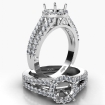 Halo Prong Round Diamond Gorgeous Engagement Semi Mount Ring 14k White Gold 0.75Ct - javda.com 