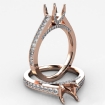 Diamond Engagement Cushion Semi Mount Pave Setting Ring 14k Rose Gold 0.75Ct - javda.com 