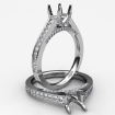 Diamond Engagement Cushion Semi Mount Pave Setting Ring 14k White Gold 0.75Ct - javda.com 