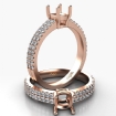 U Cut Prong Setting Diamond Engagement Cushion Semi Mount Ring 14k Rose Gold 0.5Ct - javda.com 