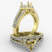 Gorgeous Halo Prong Diamond Engagement Heart Semi Mount Ring 18k Yellow Gold 0.75Ct - javda.com 