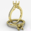 Channel Setting Diamond Engagement Round Semi Mount Ring 14k Yellow Gold 0.3Ct - javda.com 