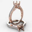 Channel Setting Diamond Engagement Round Semi Mount Ring 14k Rose Gold 0.3Ct - javda.com 