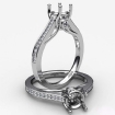 Channel Setting Diamond Engagement Round Semi Mount Ring 14k White Gold 0.3Ct - javda.com 