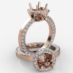 Round Cut Semi Mount Pave Setting Diamond Engagement Ring 14k Rose Gold 1.33Ct - javda.com 