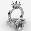 Round Cut Semi Mount Pave Setting Diamond Engagement Ring 14k White Gold 1.33Ct - javda.com 