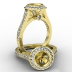 Halo Pave Setting Diamond Engagement Ring 14k Yellow Gold Round Semi Mount 0.47Ct - javda.com 