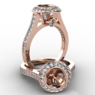 Halo Pave Setting Diamond Engagement Ring 14k Rose Gold Round Semi Mount 0.47Ct - javda.com 