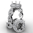 Round Cut Diamond Engagement Ring Pave Setting 18k White Gold Wedding Band 1.3Ct - javda.com 