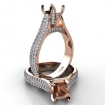 Halo Pave Setting Diamond Engagement Oval Semi Mount Ring 14k Rose Gold 1.45Ct - javda.com 