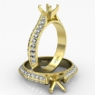 0.35Ct Diamond Engagement Ring Semi Mount made in 14k Yellow Gold Pave Setting - javda.com 