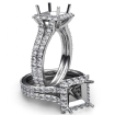 1.38Ct Halo Setting Diamond Engagement Princess Semi Mount Ring 14k White Gold - javda.com 