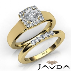Halo Filigree Bridal Set Pave diamond  18k Gold Yellow
