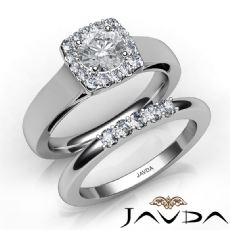 Halo Filigree Bridal Set Pave diamond  Platinum 950
