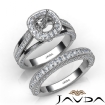Pave Diamond Engagement Ring Bridal Sets 18k White Gold Round Semi Mount 1.7Ct - javda.com 