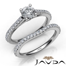 Prong Setting Bridal Set diamond Ring 14k Gold White