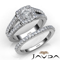 Charming Halo Bridal Set diamond Ring 18k Gold White
