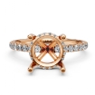 U Pave Hidden Halo Semi Mount Diamond Engagement Ring 14k Rose Gold 0.48Ct - javda.com 