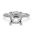 U Pave Hidden Halo Semi Mount Diamond Engagement Ring 14k White Gold 0.48Ct - javda.com 